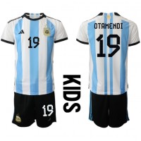 Koszulka piłkarska Argentyna Nicolas Otamendi #19 Strój Domowy dla dzieci MŚ 2022 tanio Krótki Rękaw (+ Krótkie spodenki)